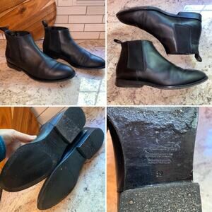 Jenni Kayne $595 Black Leather Chelsea Boot Italy EU39 US 9 EUC